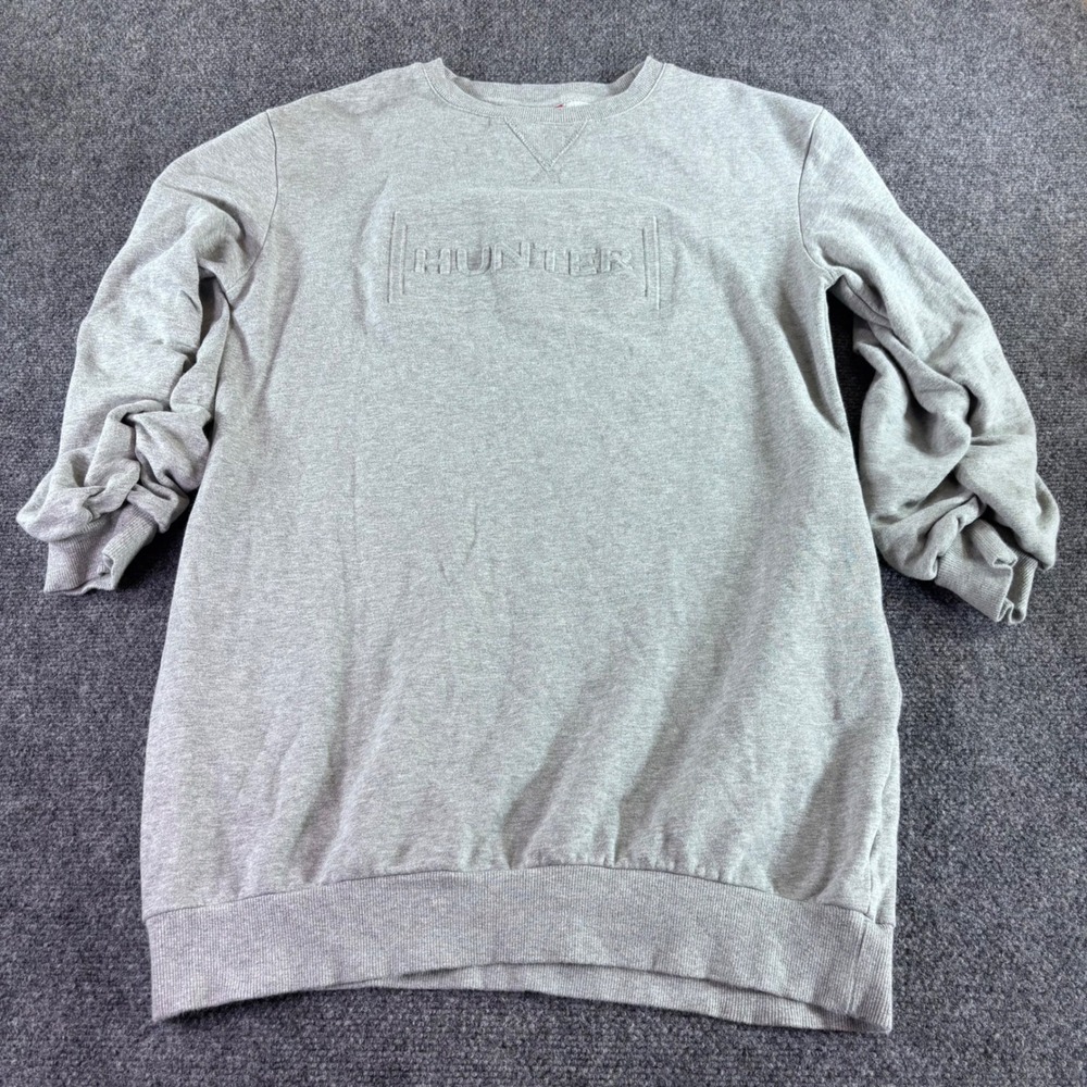 Hunter Sweatshirt Womens M Gray Embossed Logo Cotton Blend Pullover Target
